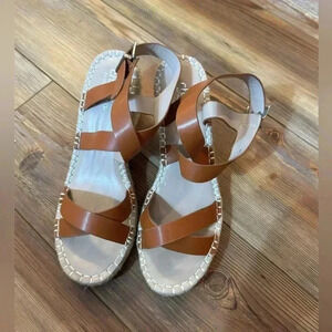 Charles by Charles David Caramel NORWAY Espadrille Wedge Sandal Size 9 1/2